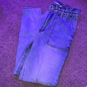 blue high rise jeans size